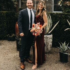 Revelry Rory Velvet Bridesmaid Dress (Size, 10, Romantic Rose)